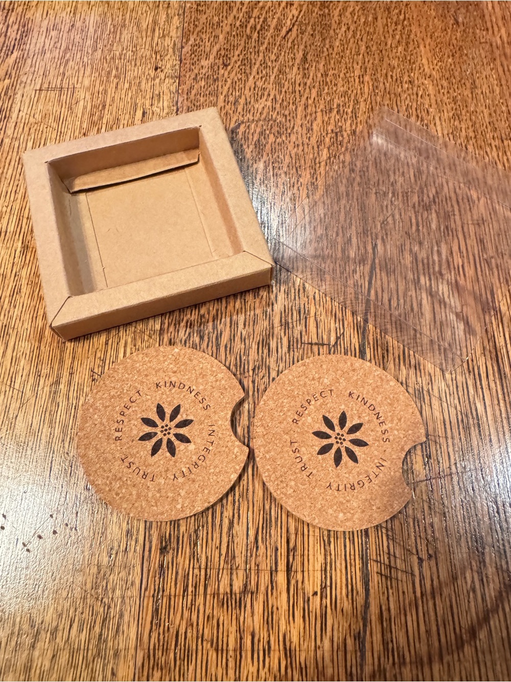Norwex Cork Car Coasters Set of 2 NEW